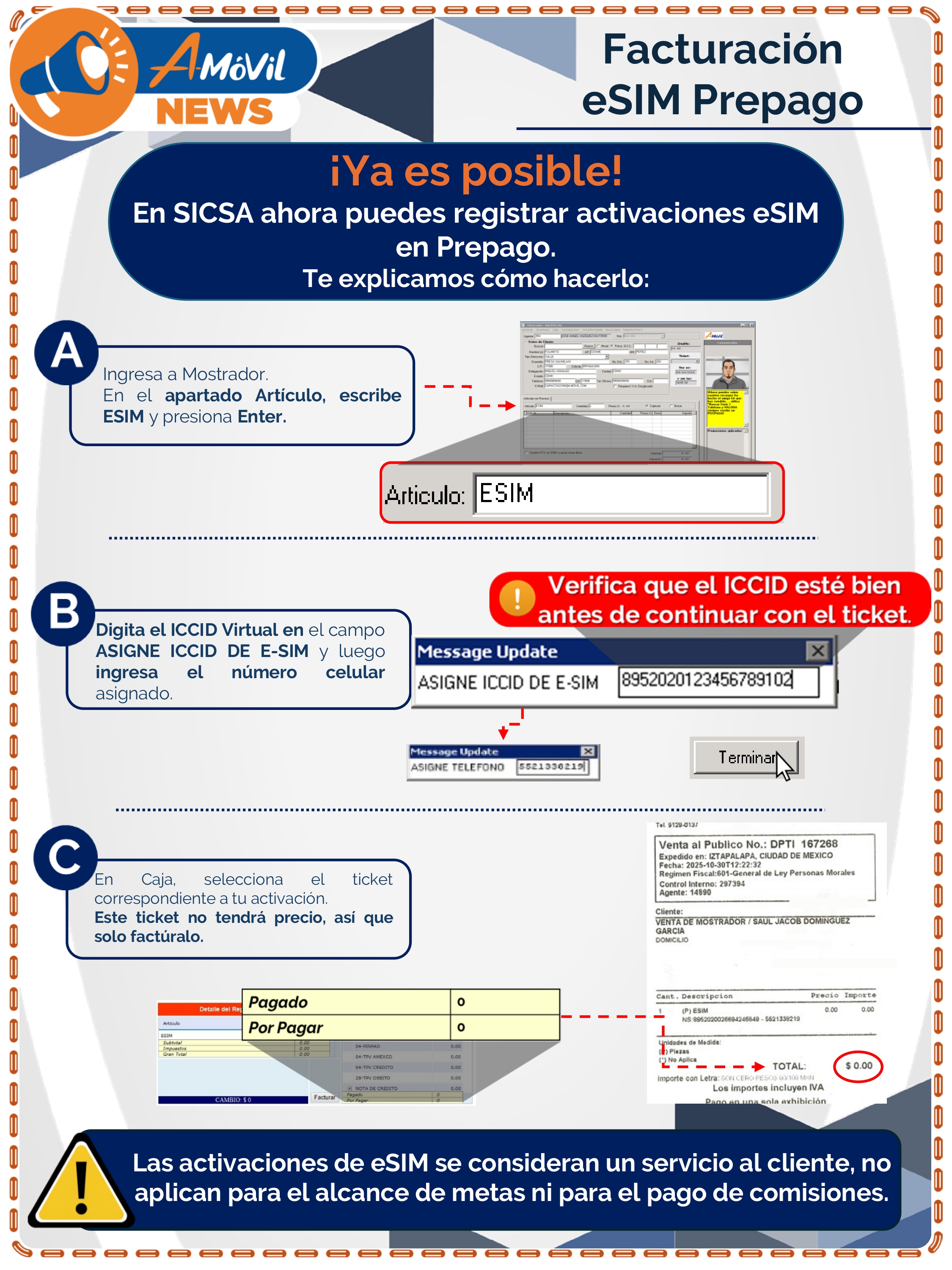 Facturación eSIM Prepago