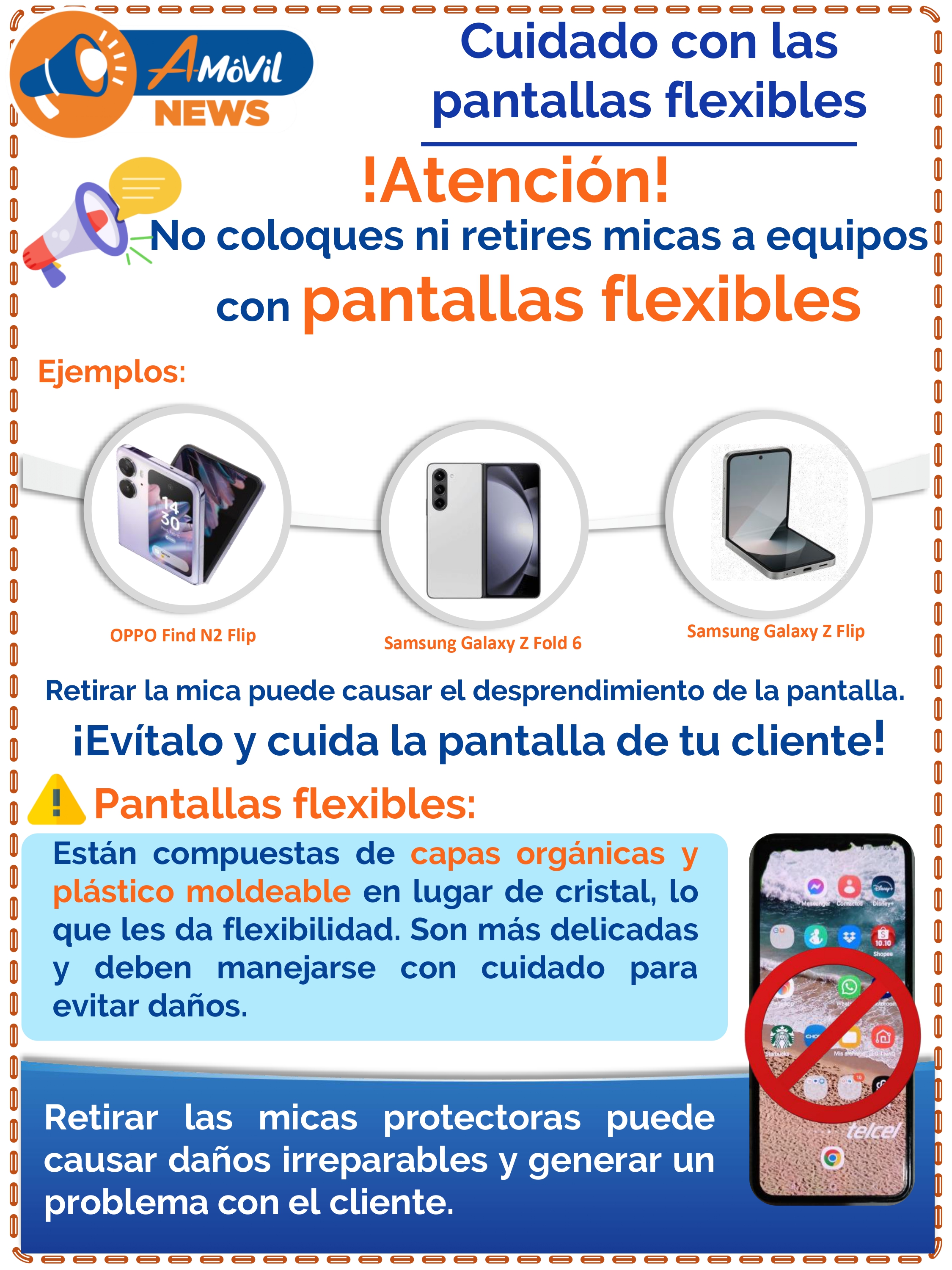 No coloques ni retires micas