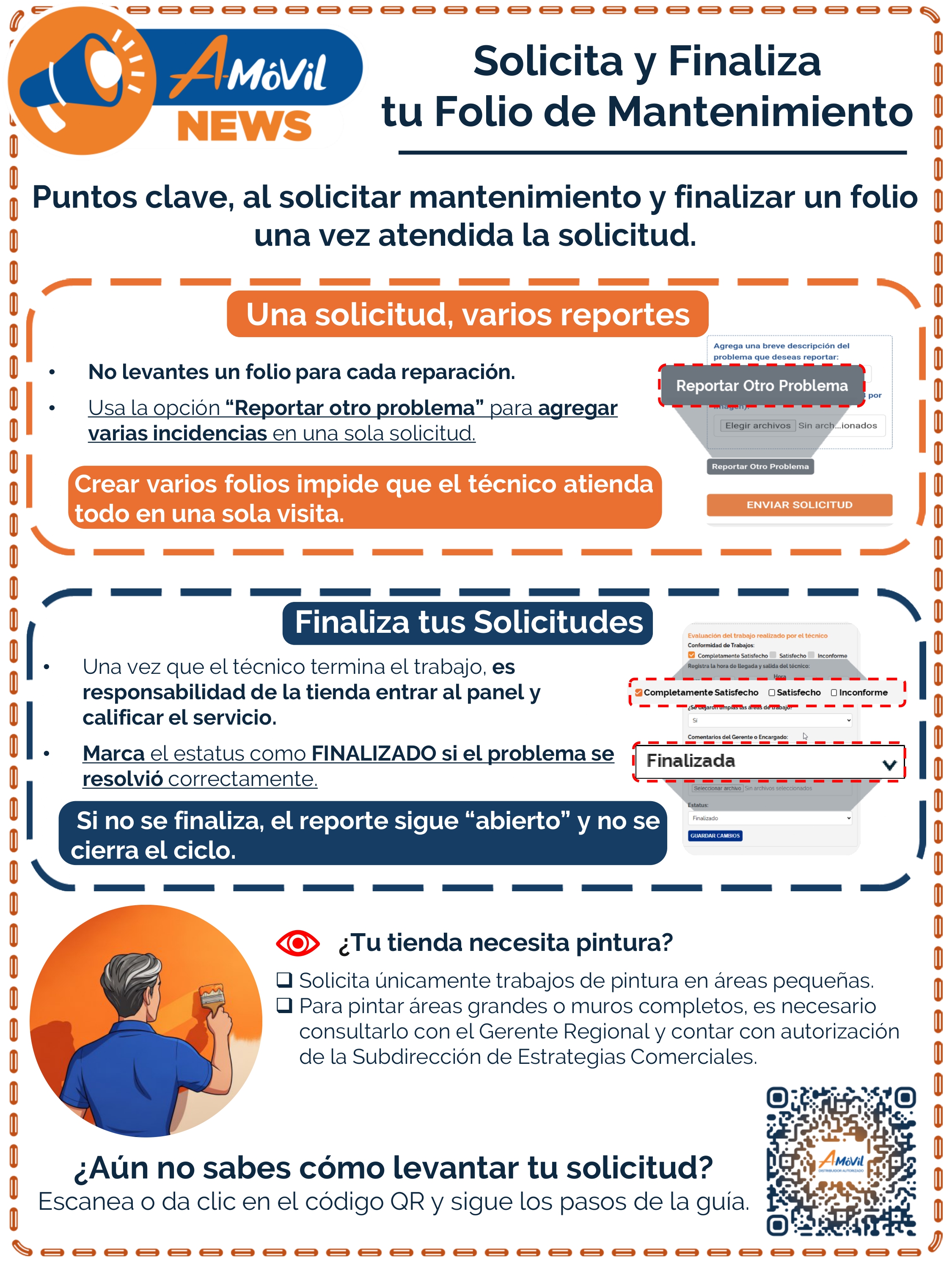 Solicita y finaliza tu folio de mantenimiento