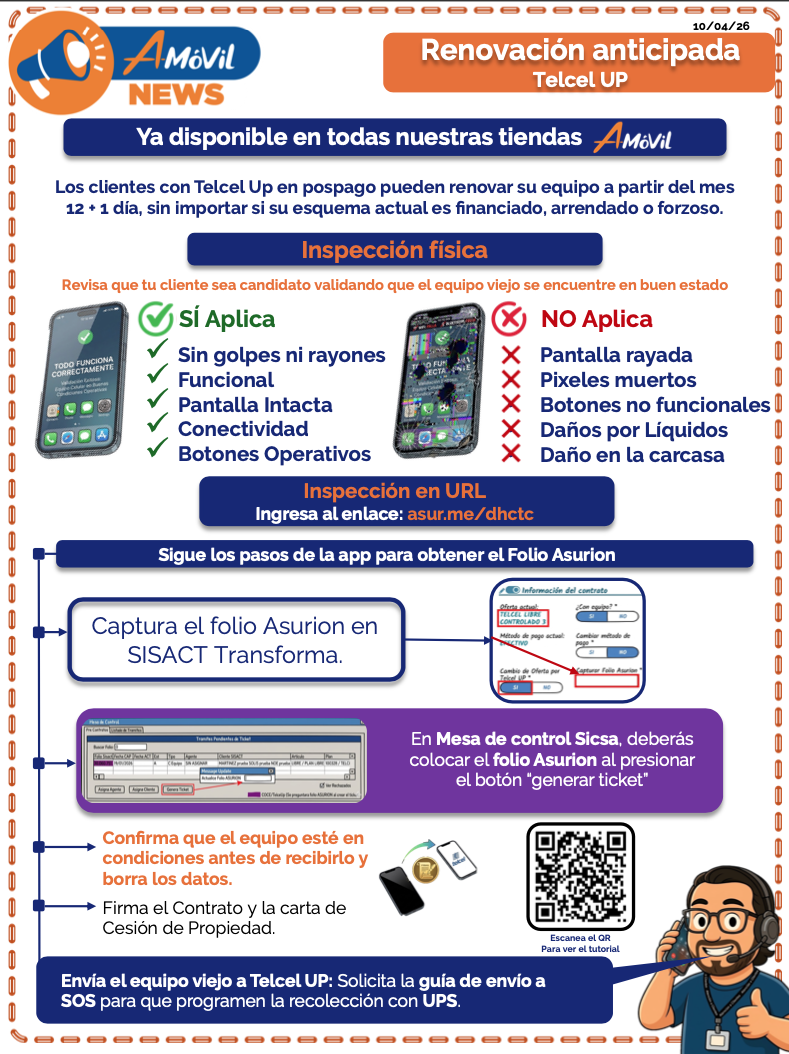 Renovación anticipada Telcel Up