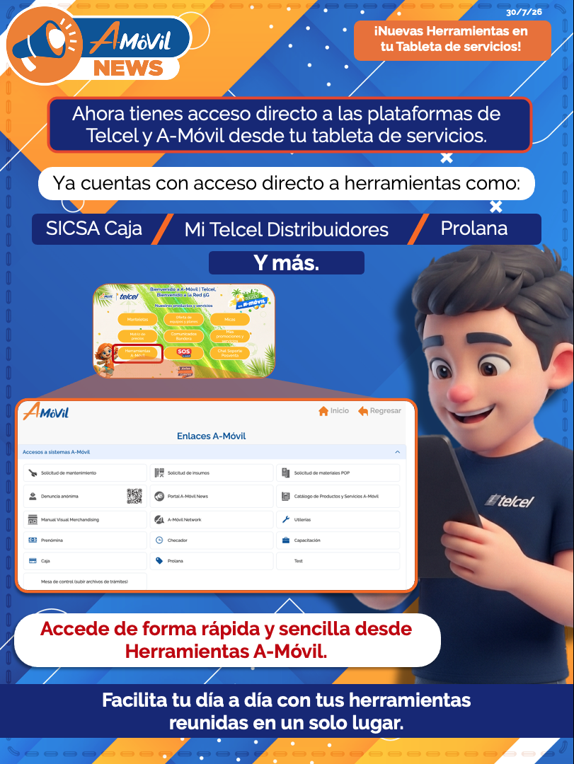 ¡Nuevas Herramientas en tu Tableta de servicios!